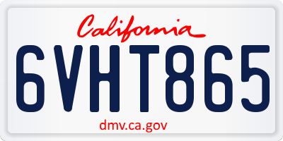 CA license plate 6VHT865