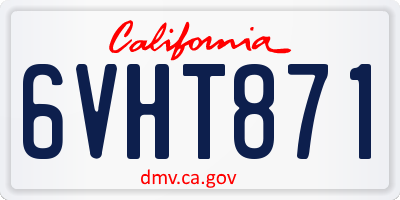 CA license plate 6VHT871