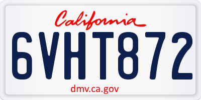 CA license plate 6VHT872