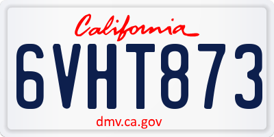 CA license plate 6VHT873