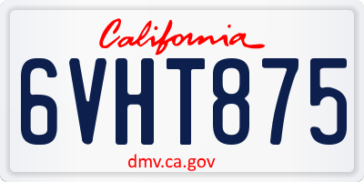 CA license plate 6VHT875
