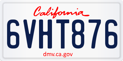 CA license plate 6VHT876