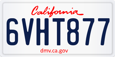 CA license plate 6VHT877