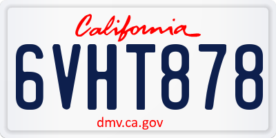 CA license plate 6VHT878