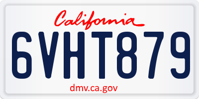 CA license plate 6VHT879