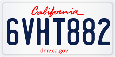 CA license plate 6VHT882