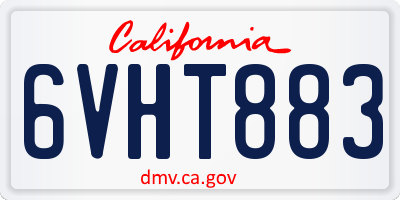 CA license plate 6VHT883