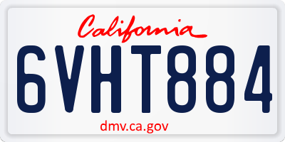 CA license plate 6VHT884