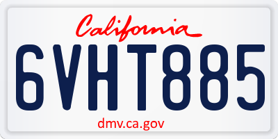 CA license plate 6VHT885