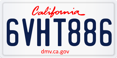 CA license plate 6VHT886
