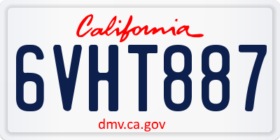 CA license plate 6VHT887