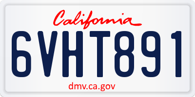 CA license plate 6VHT891