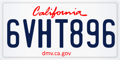 CA license plate 6VHT896