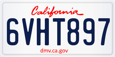 CA license plate 6VHT897