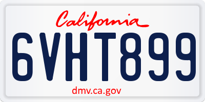 CA license plate 6VHT899