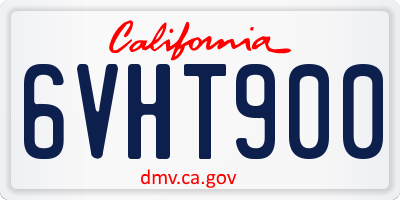 CA license plate 6VHT900
