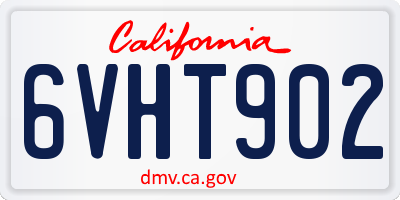 CA license plate 6VHT902