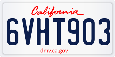 CA license plate 6VHT903