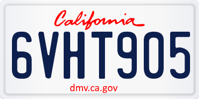 CA license plate 6VHT905