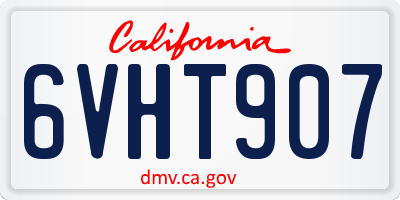 CA license plate 6VHT907