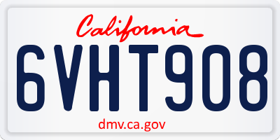 CA license plate 6VHT908
