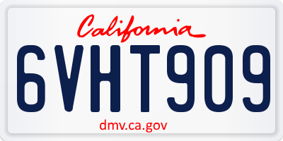 CA license plate 6VHT909