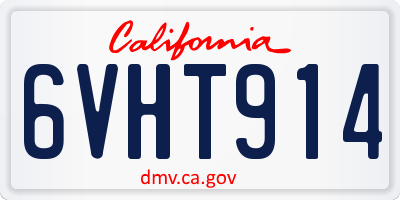 CA license plate 6VHT914