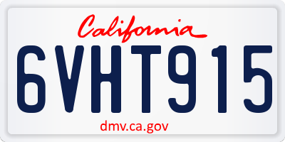 CA license plate 6VHT915