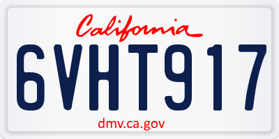 CA license plate 6VHT917