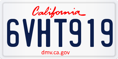 CA license plate 6VHT919