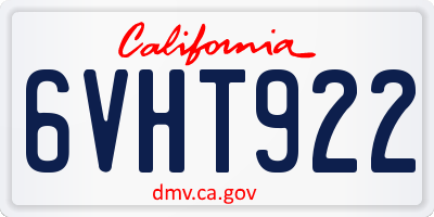 CA license plate 6VHT922