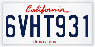 CA license plate 6VHT931