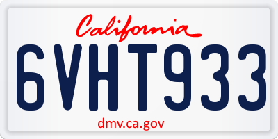 CA license plate 6VHT933
