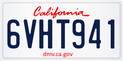 CA license plate 6VHT941