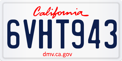 CA license plate 6VHT943