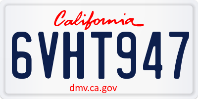 CA license plate 6VHT947