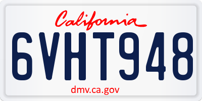CA license plate 6VHT948