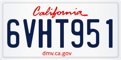 CA license plate 6VHT951