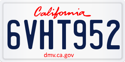 CA license plate 6VHT952
