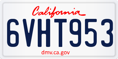 CA license plate 6VHT953