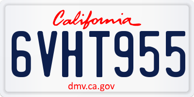 CA license plate 6VHT955