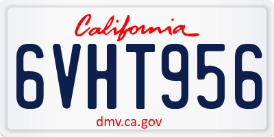 CA license plate 6VHT956