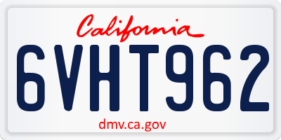 CA license plate 6VHT962