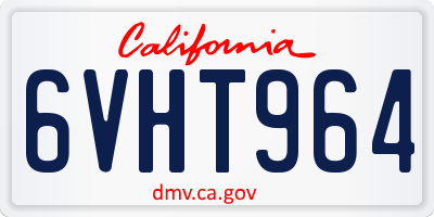 CA license plate 6VHT964