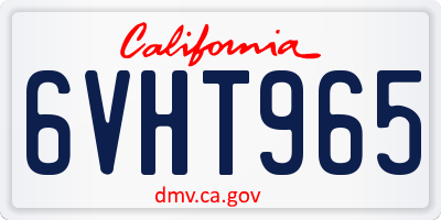 CA license plate 6VHT965