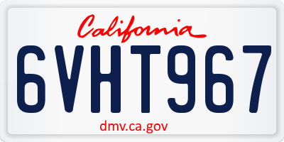 CA license plate 6VHT967