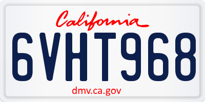 CA license plate 6VHT968