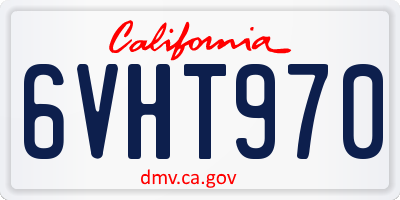 CA license plate 6VHT970