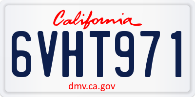 CA license plate 6VHT971