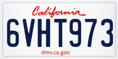 CA license plate 6VHT973